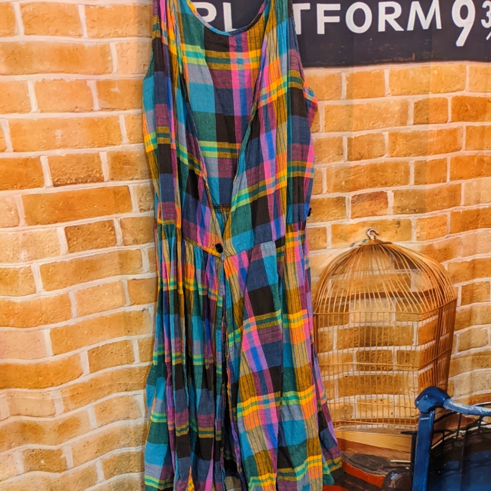 Colorful plaid maxi dress